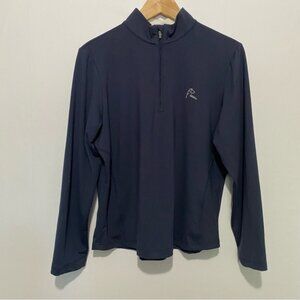 Rhoback Performance Quarter Zip Pullover Navy Blue Women’s Large M/L Fit Comfy